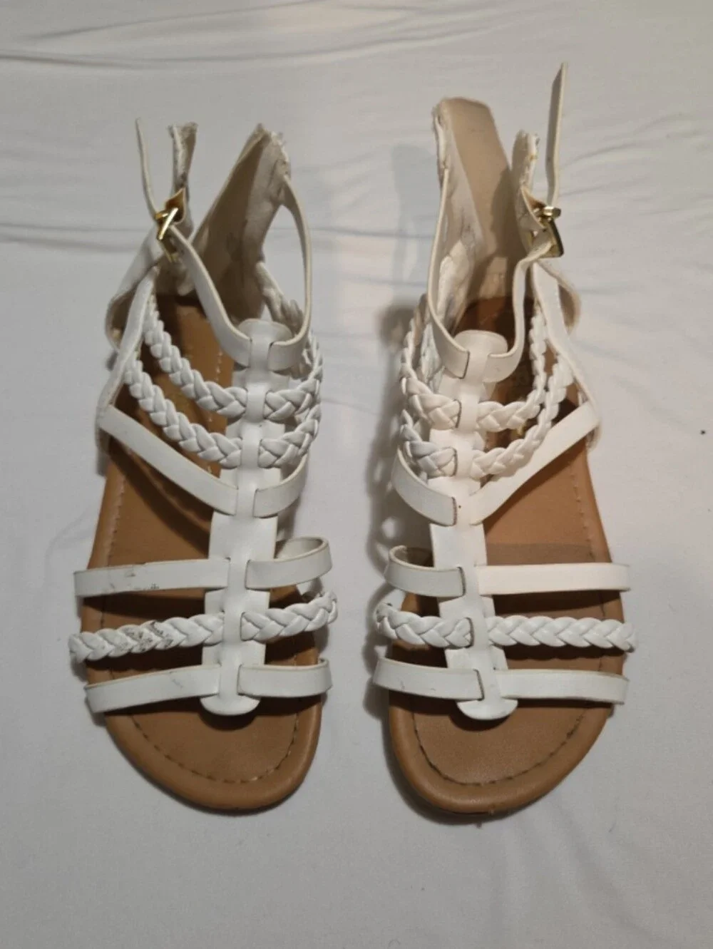 Unr8ed girls size 3 white lace sandals #06
